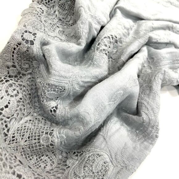SAKS FIFTH AVE Italian Cotton Embroidered & Crocheted Top - Picture 6 of 10